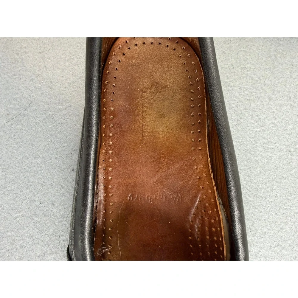 Allen Edmonds Loafers Mens 10 D Black Leather Kiltie Buckle Waterbury 42571